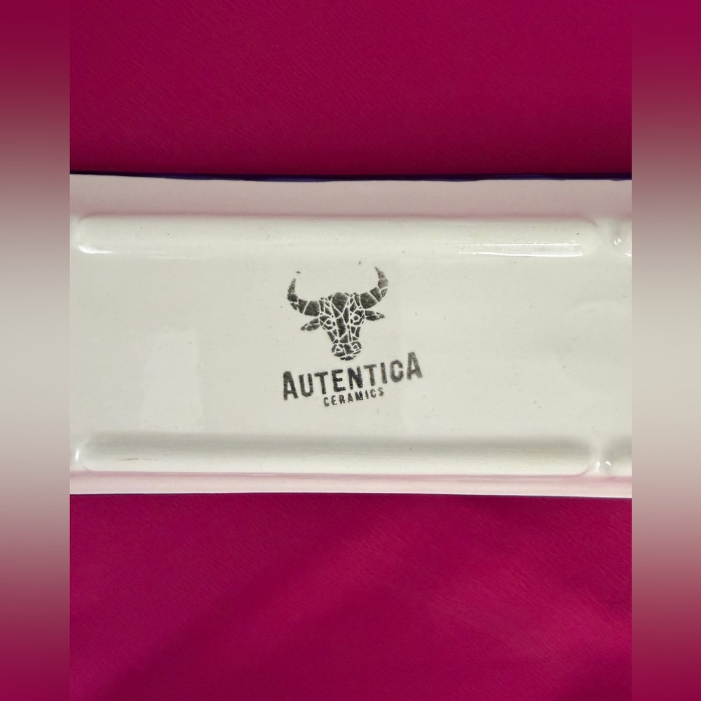 Autentica Handmade Rectangular 10.8”x 3.25” Ceramic Serving/Sushi Tray      NIB - Picture 8 of 9
